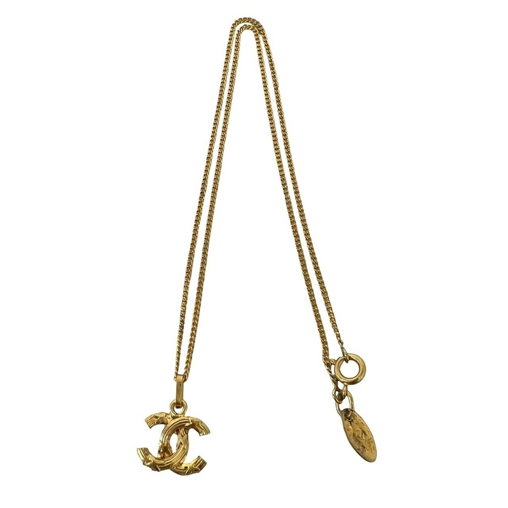 CHANEL Vintage Gold Logo Necklace
